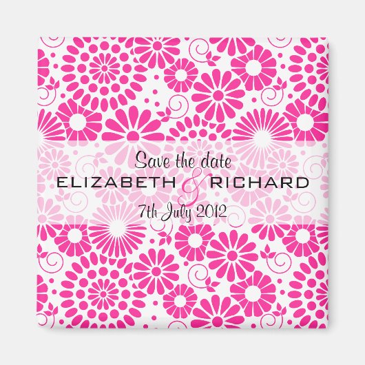 Aimant rose fleuri vintage (Devant)