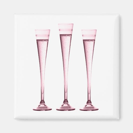Aimant rose Flutes Champagne (Devant)