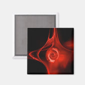 Aimant ROSE FRACTAL, rouge, noir (Recto/Verso)