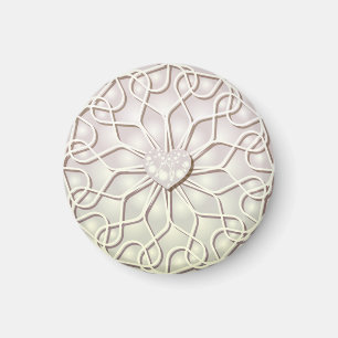 Aimant Rose Géométrique Or LOVE Motif de Cœur