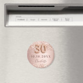 Aimant rose gold blush save the date 30e anniversaire (In Situ (Lave-vaisselle))