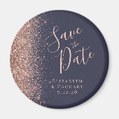 Aimant Rose Gold Pailleté Écriture Manuscrite Save the Da (Devant)
