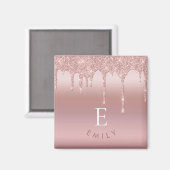 Aimant Rose Gold Parties scintillant Drives Nom initial M (Recto/Verso)
