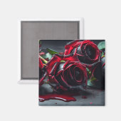 Aimant Rose gothique (Recto/Verso)