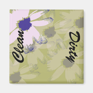 Aimant Rose Green Daisy Nettoyer Lave-vaisselle sale
