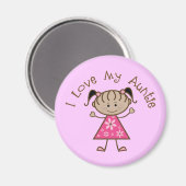 Aimant Rose J'Aime Ma Tante Cadeau (Recto/Verso)