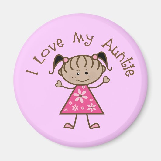 Aimant Rose J'Aime Ma Tante Cadeau (Devant)