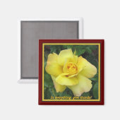 Aimant Rose jaune (Recto/Verso)
