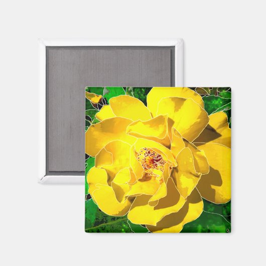 Aimant Rose jaune (Recto/Verso)