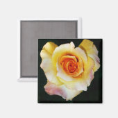 Aimant Rose jaune en forme de coeur (Recto/Verso)