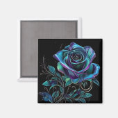 Aimant Rose métallique (Recto/Verso)