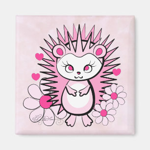 Aimant Rose mignon Girly de hérisson