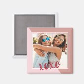 Aimant Rose moderne Gold XOXO Galentine's Day Bestie (Recto/Verso)