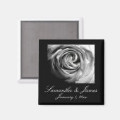 Aimant Rose noir et blanc (Recto/Verso)