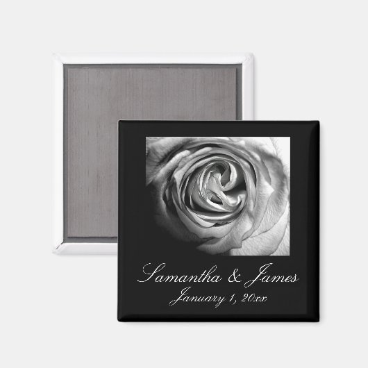 Aimant Rose noire et blanche (Recto/Verso)