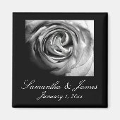 Aimant Rose noire et blanche (Devant)