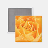 Aimant Rose Orange - Enregistrer La Date - Mariage - Fian (Recto/Verso)