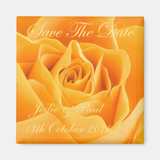 Aimant Rose Orange - Enregistrer La Date - Mariage - Fian (Devant)