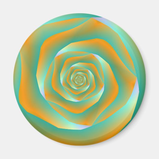 Aimant Rose orange et vert (Devant)