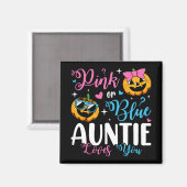 Aimant Rose Ou Bleu Tante Aime Vous Citrouille Bébé Carré (Recto/Verso)