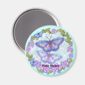 Aimant Rose papillon (Recto/Verso)