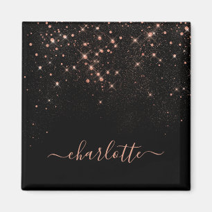 Aimant Rose Parties scintillant Or Élégant Script glamour