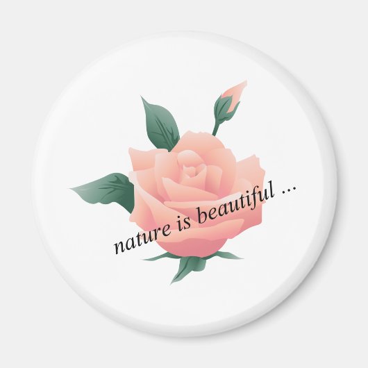 Aimant Rose (Pêche) - Belle nature (Devant)