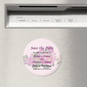 Aimant Rose Pink Rambler Save the Date (In Situ (Lave-vaisselle))