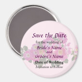 Aimant Rose Pink Rambler Save the Date (Recto/Verso)