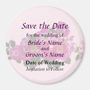 Aimant Rose Pink Rambler Save the Date