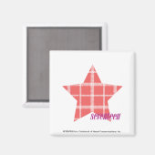 Aimant Rose plaid 3 (Recto/Verso)