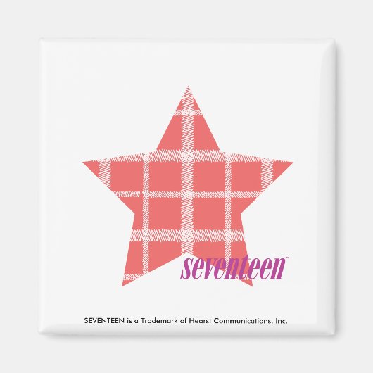 Aimant Rose plaid 3 (Devant)