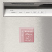 Aimant Rose Poussiéreuse Simple Mariage Chic Moderne Scri (In Situ (Lave-vaisselle))