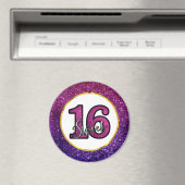 Aimant Rose & Purple Sweet 16 Parties scintillant étincel (In Situ (Lave-vaisselle))