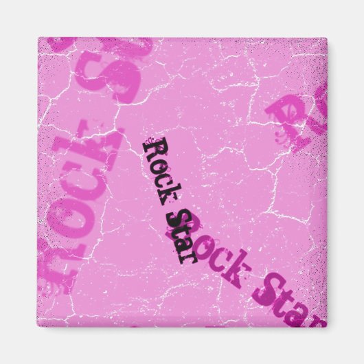 Aimant Rose Rock Star (Devant)