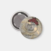 Aimant Rose romantique Mariage de plume de  (Recto/Verso)