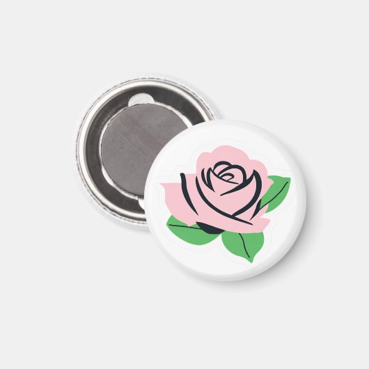 Aimant Rose rose bébé (Recto/Verso)