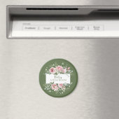 Aimant Rose rose blush personnalisée (In Situ (Lave-vaisselle))