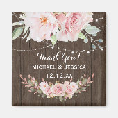 Aimant Rose Rose Bois Lumières rustiques (Devant)