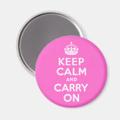 Aimant Rose rose Gardez le calme et continuer (Recto/Verso)