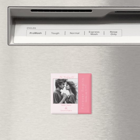 Aimant Rose rose pour toujours commence Mariage photo mod (In Situ (Lave-vaisselle))