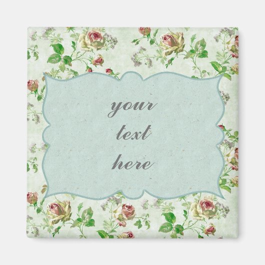 Aimant Rose rose vintage (Devant)