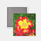 Aimant Rose rouge (Recto/Verso)