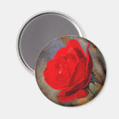 Aimant Rose rouge (Recto/Verso)