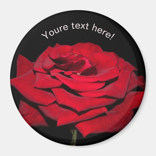 Aimant Rose rouge - Noir (Devant)