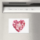 Aimant Rose rouge pétales Floral Amour (In Situ (Lave-vaisselle))