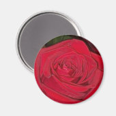 Aimant rose rouge rayonnant (Recto/Verso)