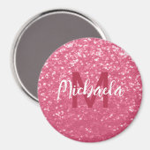 Aimant Rose rouge rose clair faux scintillements paillett (Recto/Verso)