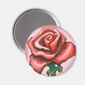 Aimant Rose rouge simple (Recto/Verso)