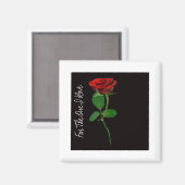 Aimant Rose rouge simple - à celui que j'aime (Recto/Verso)
